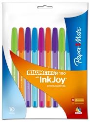 PAPERMATE INKJOY 100 FASHION COLOURS PACK OF 10 PINK/PURPLE/ORANGE/BLUE/GREEN