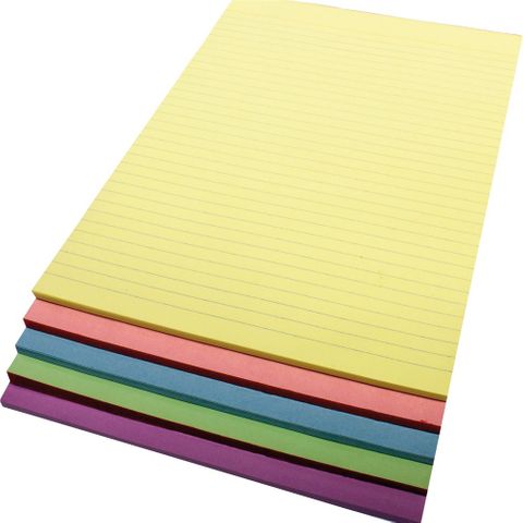 QUILL A4 COLOURED PAD - ASSORTED COLOURS PK5