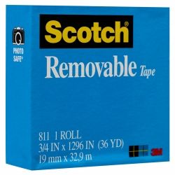 SCOTCH REMOVABLE ADHESIVE TAPE 811  19MMX33M