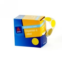 24MM AVERY YELLOW CIRCLE  BOX 350