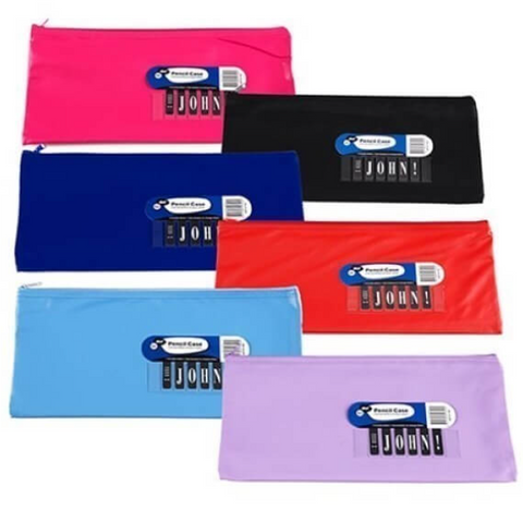 PENCIL CASE PVC 330MMX180MM NAMECARD HOLDER ASSORTED COLOURS