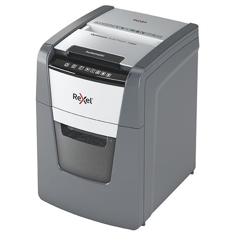 SHREDDER OPTIMUM 100M MICRO CUT AUTOFEED SHREDDER  P5 - SHREDS UP TO 100 SHEETS AUTOMATICALLY AND 6 SHEETS MANUALLY