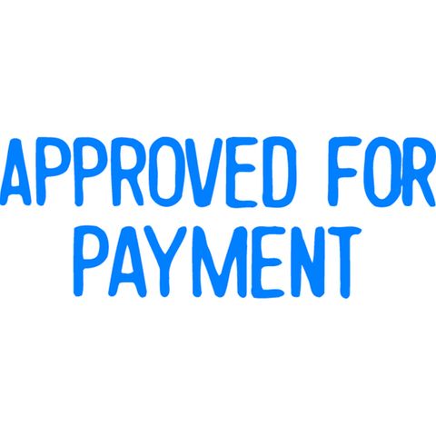 XSTAMPER 1025 APPROVED FOR PAYMENT BLUE