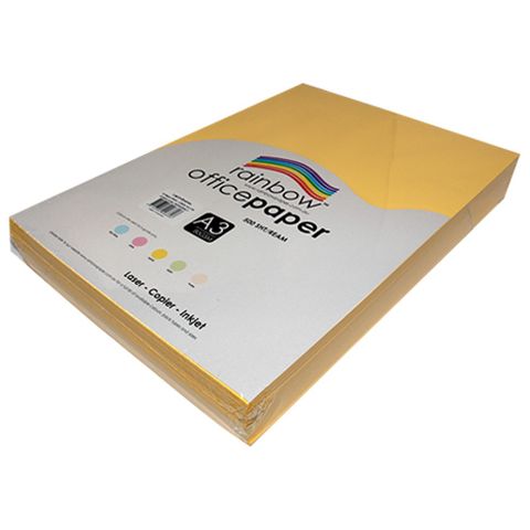 RAINBOW OFFICE A3 COPY PAPER 80GSM LEMON YELLOW PK500