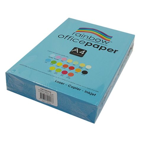 RAINBOW OFFICE A4 COPY PAPER 80GSM BRIGHT BLUE PK500