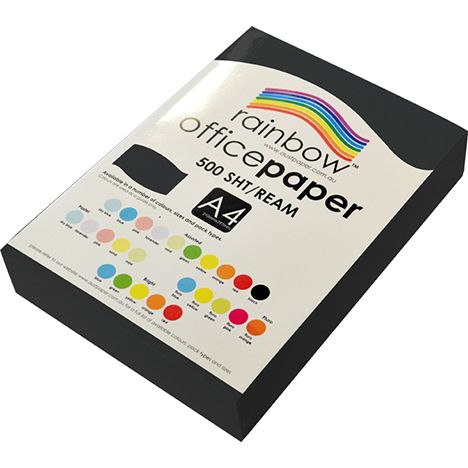 RAINBOW OFFICE A4 COPY PAPER 80GSM BLACK PK500