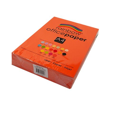 RAINBOW A4 80GSM BRIGHT ORANGE COPY PAPER
