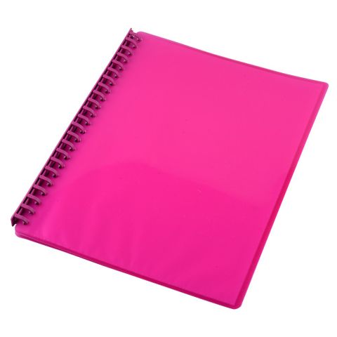 DISPLAY BOOK A4 GLOSS PINK 20 PAGES  REFILLABLE