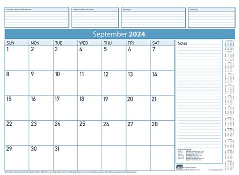 SASCO DELUXE 2024 DESK PLANNER REFILL MONTH TO VIEW
