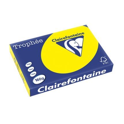 TROPHEE A4 160GSM PAPER INTENSIVE YELLOW PK250