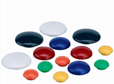 MAGNETIC BUTTONS 30MM BLACK PK10 QUARTET