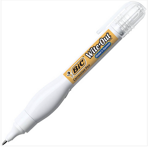 BIC CORRECTION PEN WITE-OUT SHAKE'N SQUEEZE 8ML