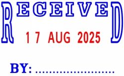 RECEIVED & DATE BLUE/RED SELF INKING STAMP RP-2441D DESKMAT