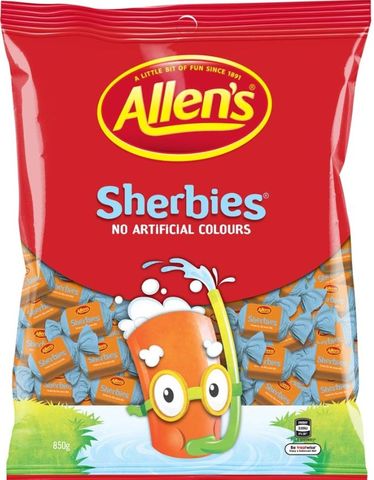 ALLENS SHERBIES 850GM BAG