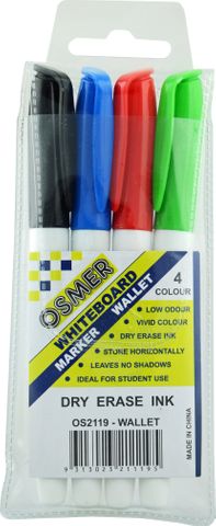 OSMER FINE TIP WHITEBOARD MARKER WALLET 4