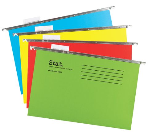 SUSPENSION FILE FOOLSCAP INC INDEX & INSERT PAPER ASSORTED COLOURS PK20 STAT