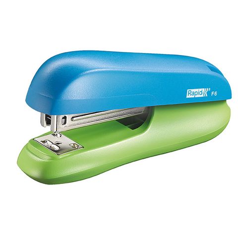 STAPLER RAPID F6 26/6 HALF STRIP FUNKY BLUE/GREEN