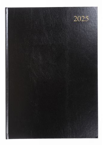 DIARY ESSENTIAL A5 2025 WEEK TO VIEW BLACK 
HARD COVER