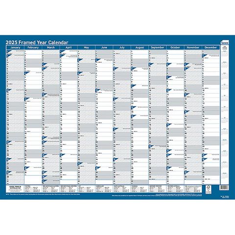 YEAR PLANNER 2025 FRAMED SASCO  700 X 1000MM