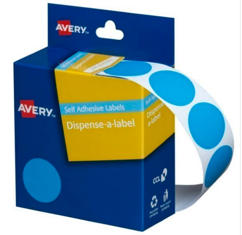 24MM AVERY LIGHT BLUE CIRCLE  BX500