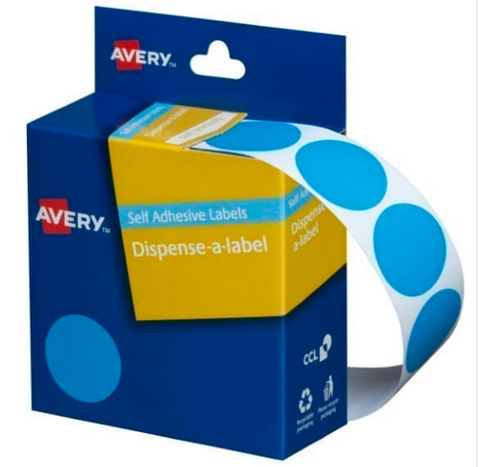 24MM AVERY LABEL LIGHT BLUE BX500