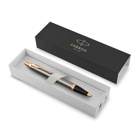 PARKER PEN BP IM GREY LACQUER GOLD FINISH TRIM (GIFT BOXED)