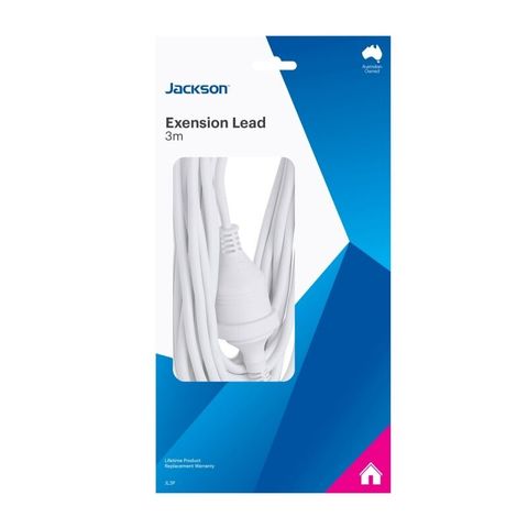EXTENSION LEAD 3 METRE WHITE JL3P JACKSON