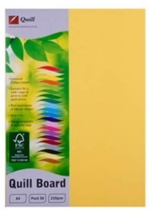 BOARD XL A4 210GSM LEMON YELLOW PK50