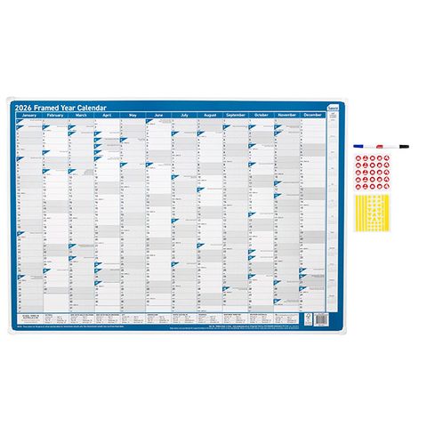 YEAR PLANNER 2026 FRAMED SASCO  700 X 1000MM