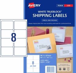 LABEL AVERY LASER L7165 A4 8UP 99X67MM WHITE