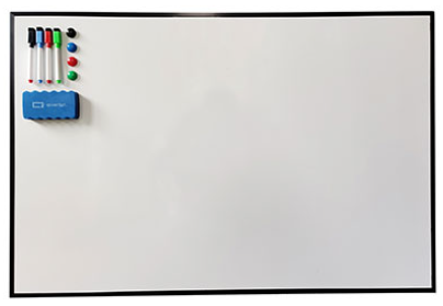 WHITEBOARD 900X600MM VALUE PACK INCLUDES 4 MARKERS, 4 MAGNETS,  1 MAGNETIC ERASER AND MOUNTING KIT