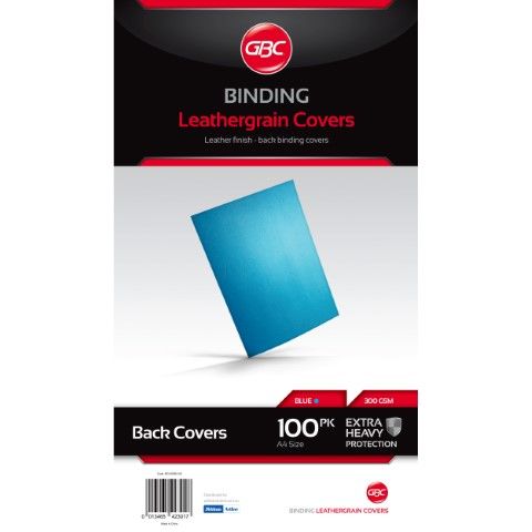 GBC LEATHERGRAIN BINDING COVER BLUE PK100