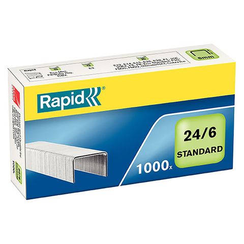 STAPLES RAPID 24/6MM BX1000 - PREMIUM HARD QUALITY WIRE