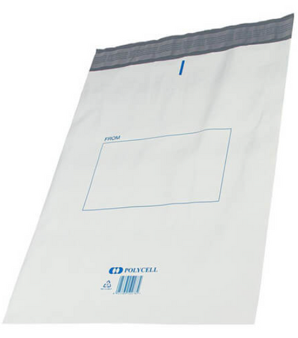 BAG COURIER TUFF PLASTIC 500X550 + 50MM FLAP PK50