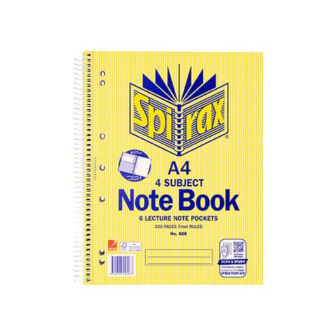 SPIRAX 606 4 SUBJECT NOTEBOOK A4 320 PAGE