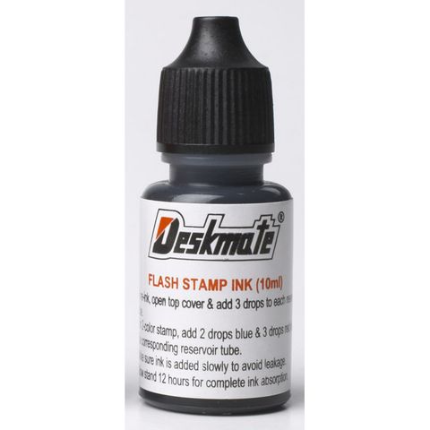 REFILL INK 10ML BLACK DESKMATE PRE-INKED OFFICE STAMP - FOR DESKMATE OFFICE STAMPS & MERIT STAMPS