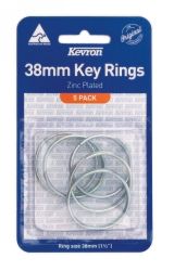 KEY RINGS 38MM ZINC PLATED KEVRON PK5
