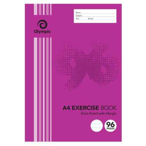 EXERCISE BOOK A4 96 PG OLYMPIC