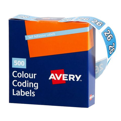 COLOUR CODING LABEL YEAR CODE 26 BOX 500 43276