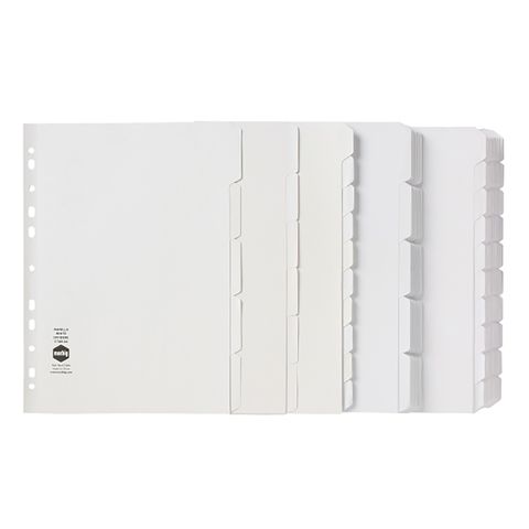 DIVIDER 10 TAB WHITE A4 MANILLA