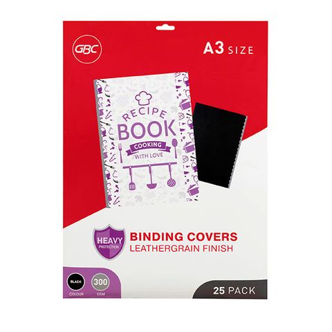 BINDING COVER A3 BLACK LEATHERGRAIN PK25
LANDSCAPE