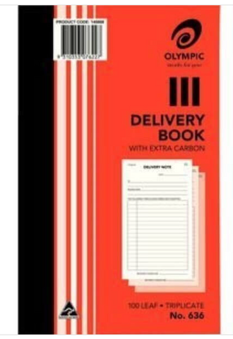 DELIVERY BOOK OLYMPIC 636 TRIPLICATE 8X5 100 LEAF