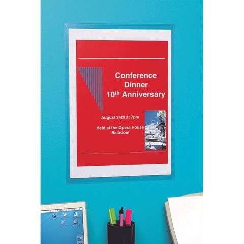 DOCUMENT PROTECTOR A3 PVC WALL MOUNTABLE
TOP OPENING  INCLUDES ADHESIVE BACKING STRIPS -