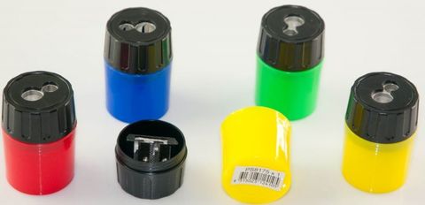 SHARPENER 2 HOLE METAL WITH PLASTIC DRUM OSMER