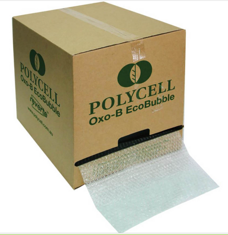 BUBBLE WRAP ECOPURE GREEN 375MMX50M PERFORATED AT 500MM IN DISPENSER BOX