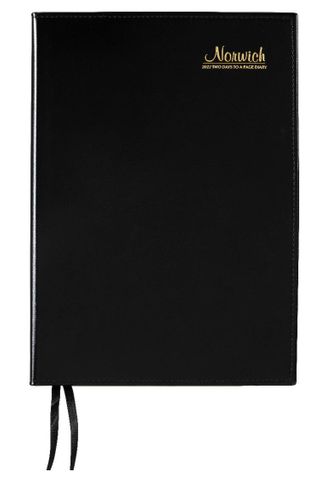 DIARY NORWICH 2027 A4 2 DAYS PER PAGE SPIRAL BOUND LEATHERGRAIN COVER HOURLY APPOINTMENTS