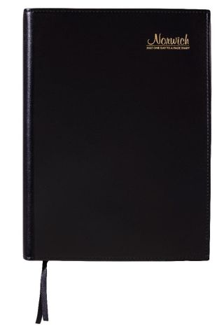 DIARY NORWICH 2027 A4 DAY TO PAGE SPIRAL BOUND LEATHERGRAIN COVER 15 MIN APPOINT