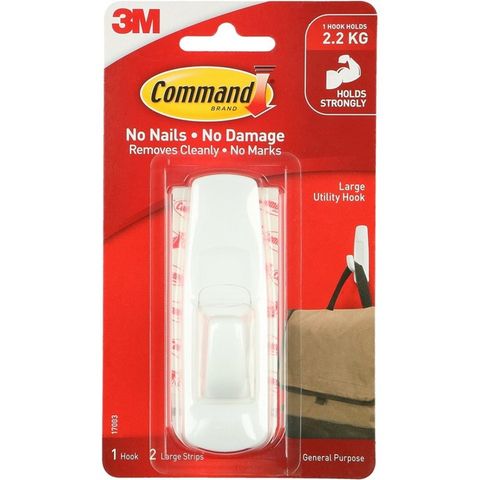 COMMAND HOOK LARGE UTILTY HOOK 17003 WHITE  (HOLDS 2.2KG)