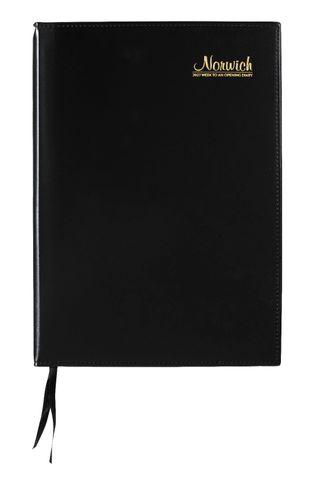 DIARY NORWICH 2027 A4 WEEK TO VIEW SPIRAL BOUND LEATHERGRAIN COVER