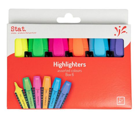 HIGHLIGHTER STAT WALLET 6 ASSORTED COLOURS